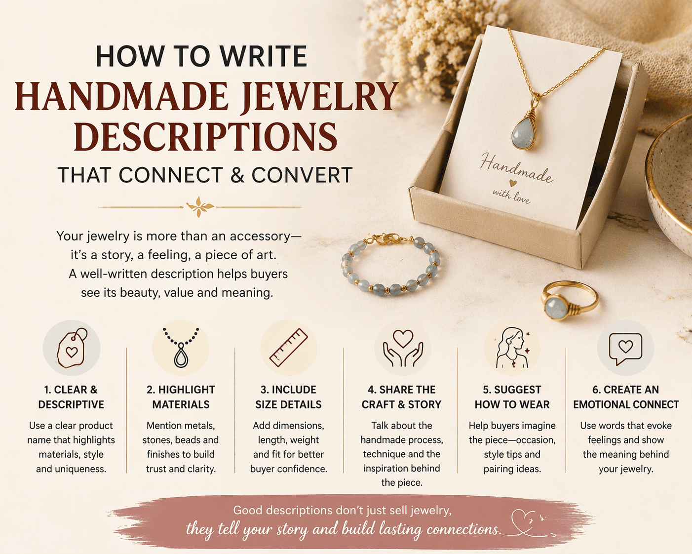 Cover Image for How to Write Product Descriptions for Handmade Jewelry That Actually Sell
